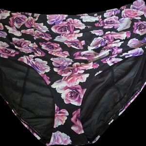Torrid Black and Pink Floral Panties Intimates